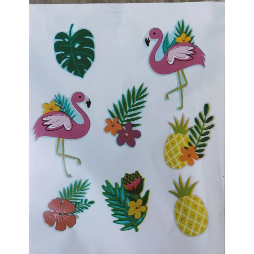 Tropical Flamingo Pineapple Paper Cutouts Craft Scrapbooking Tiki Party Decor